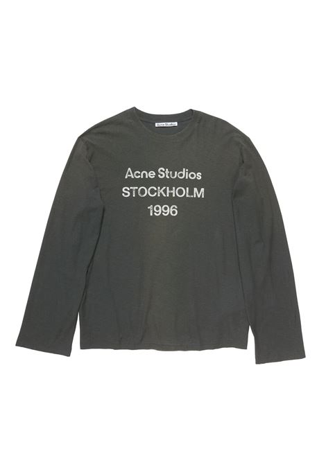 t-shirt relaxed fit unisex nero spiadito ACNE STUDIOS | CL0197BM0
